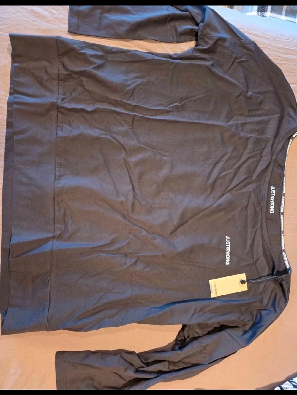 Just Strong BatWing Long Sleeve Tee in Black
